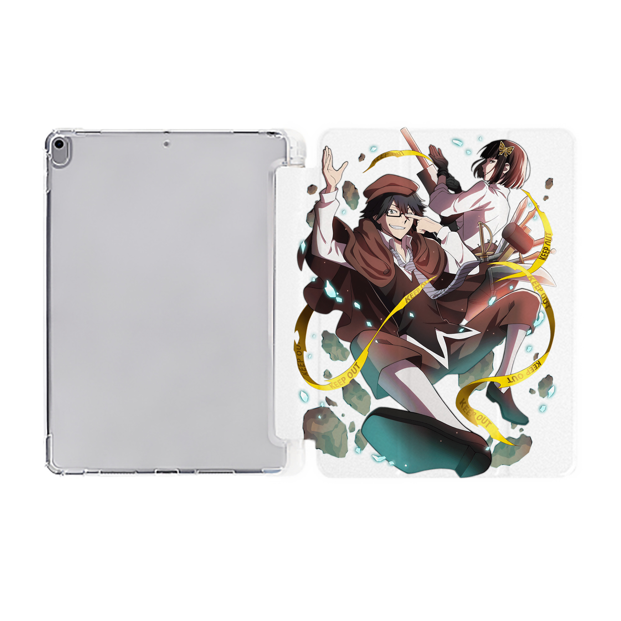 （画像用） 文豪ストレイドッグス Bungo Stray Dogs IPad ケース ペン収納付き 三つ折りスタンド PUレザー×シリコン 対応機種9.5/10.5/10.9インチ